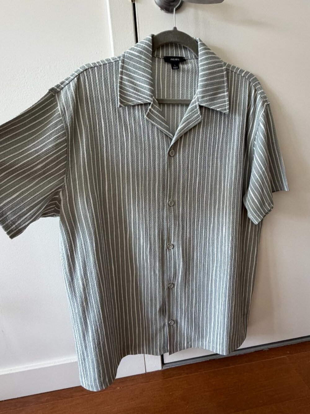 Reiss Green Striped Button Down Shirt